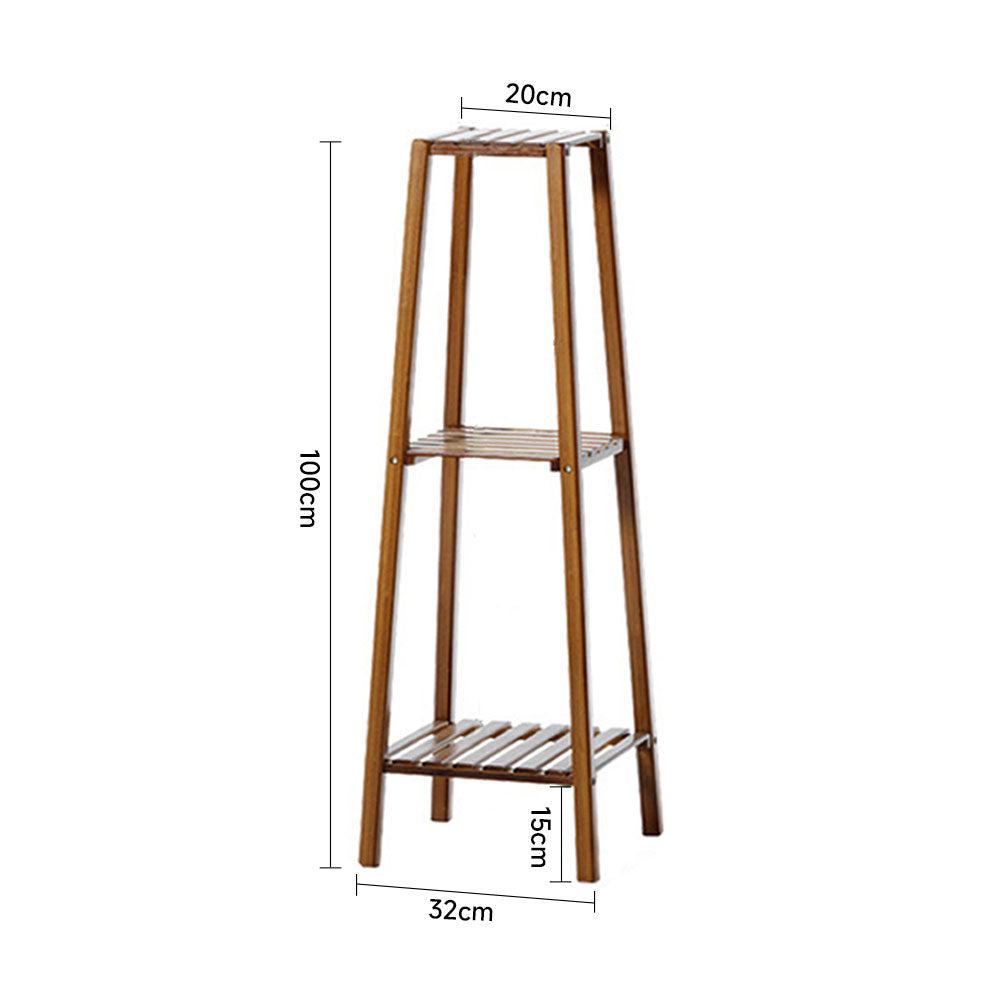 Vintage Tiered Indoor Plant Stand Solid Wood Display Shelf