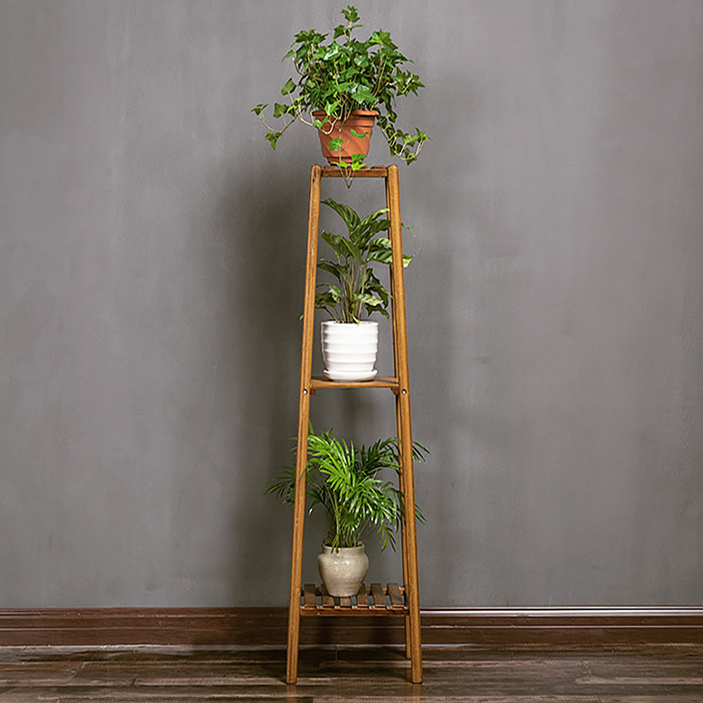 Vintage Tiered Indoor Plant Stand Solid Wood Display Shelf