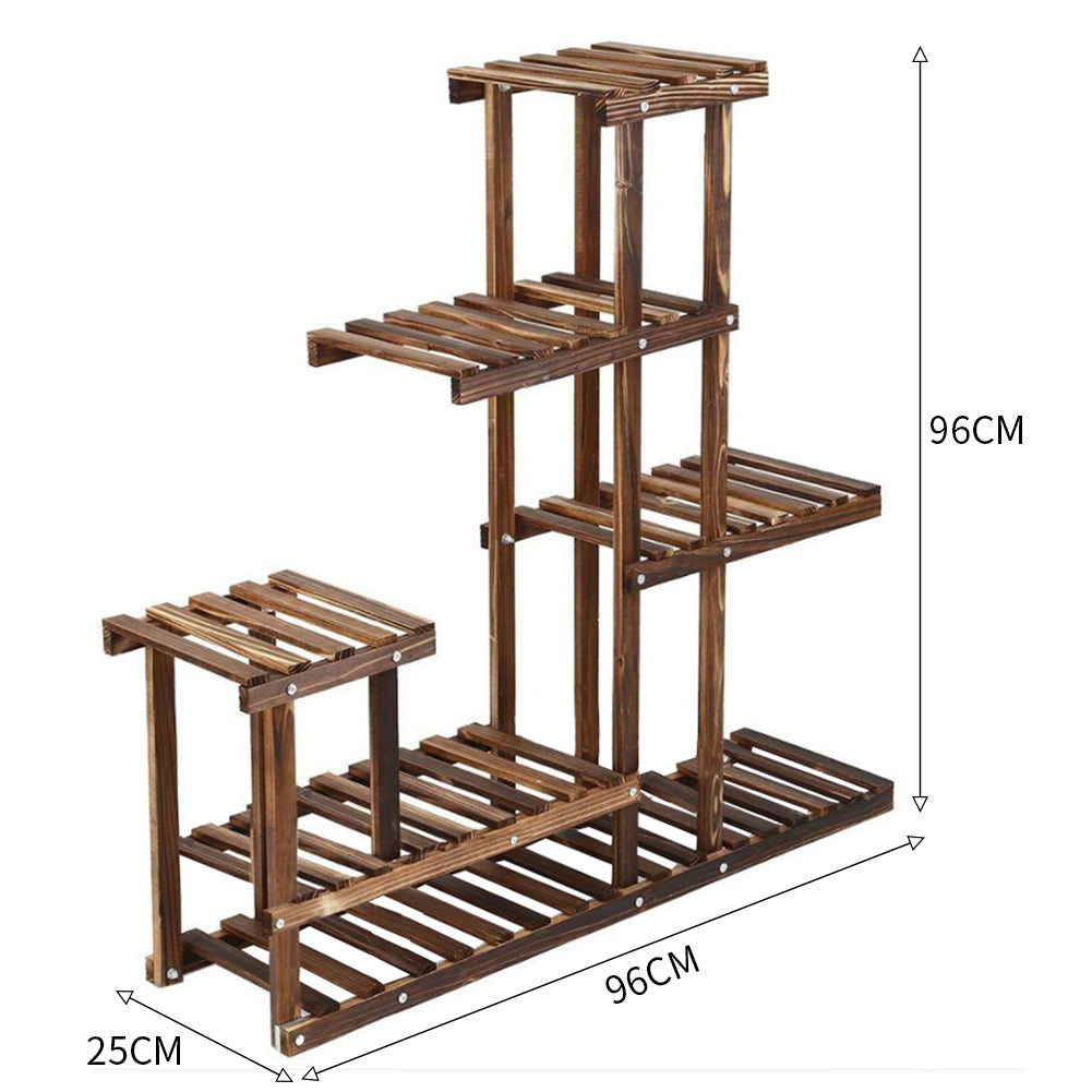 Rustic Large Multi-Tiered Wooden Plant Stand