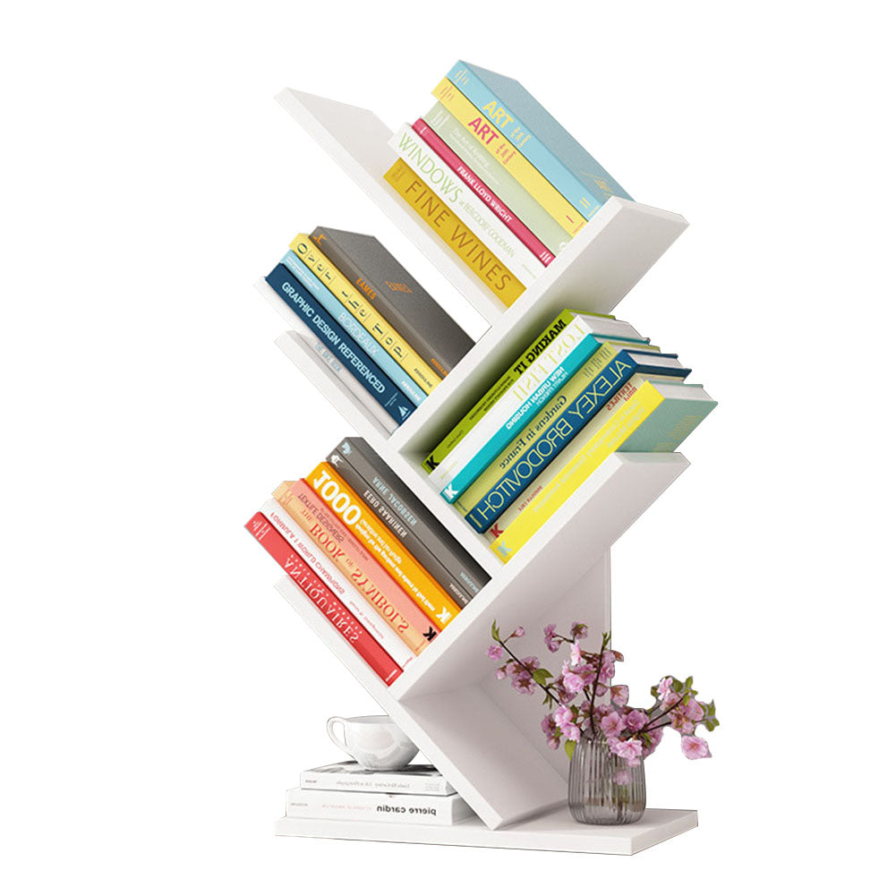 Rustic Standing Tree Bookshelf Wood Display Rack