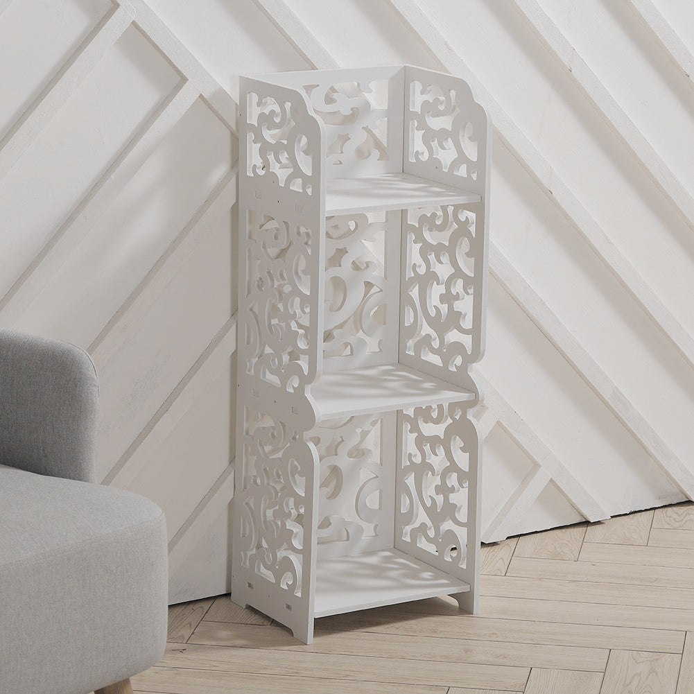 Rustic Small White Storage Display Shelving Unit