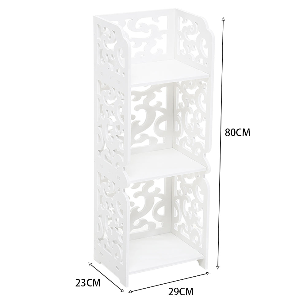 Rustic Small White Storage Display Shelving Unit