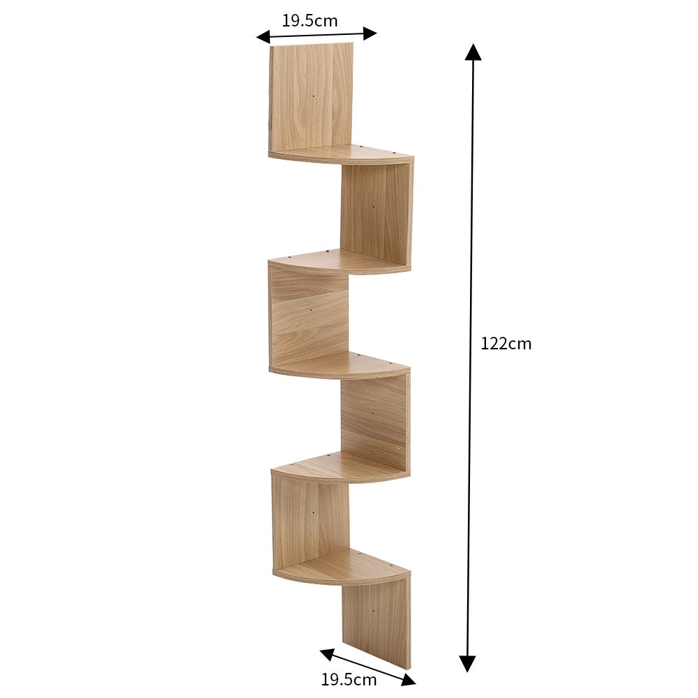 Tiered Wooden Floating Corner Shelf