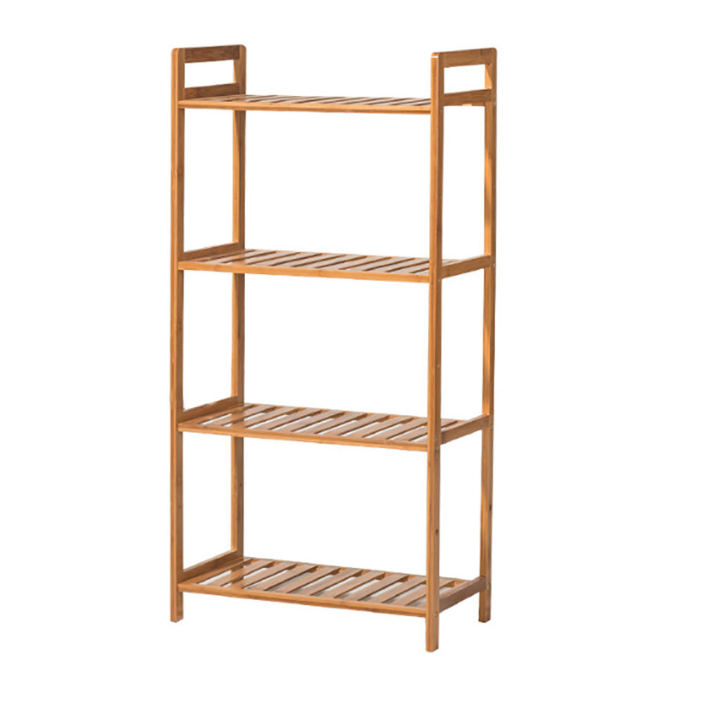 Tiered Bamboo Wood Book Storage Shelf