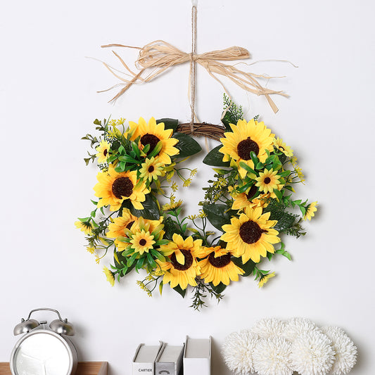 Artificial Sunflower Wreath Hanging Garland for Wedding Decoration