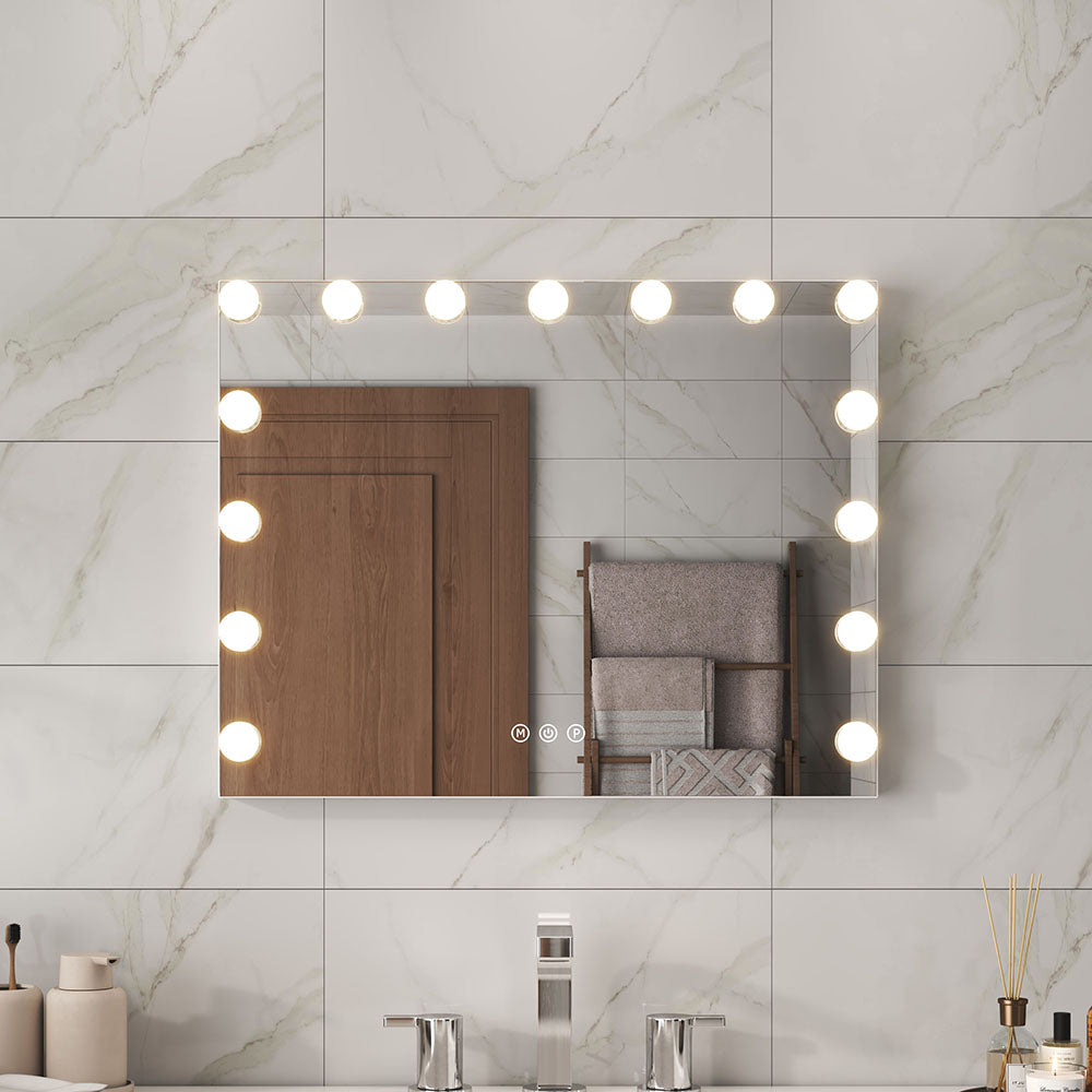 Rectangle Tabletop Hollywood Vanity Mirror with Lights