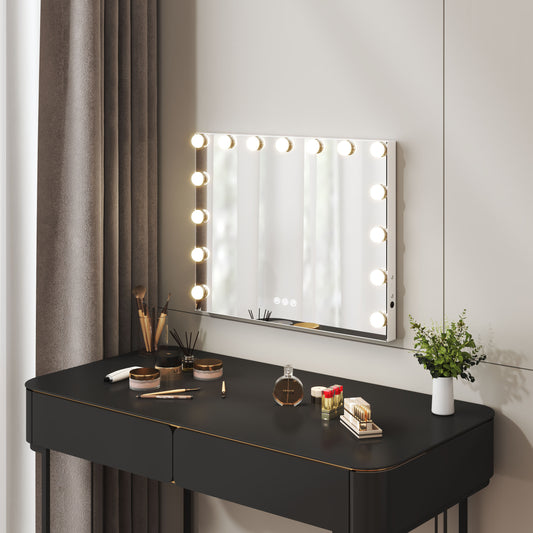 Rectangle Tabletop Hollywood Vanity Mirror with Lights