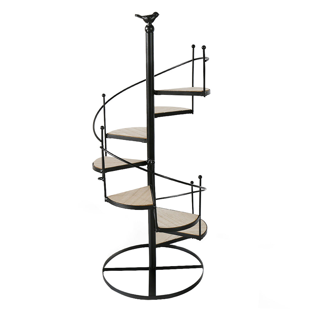 European-Style Metal Spiral Staircase Plant Display Stand