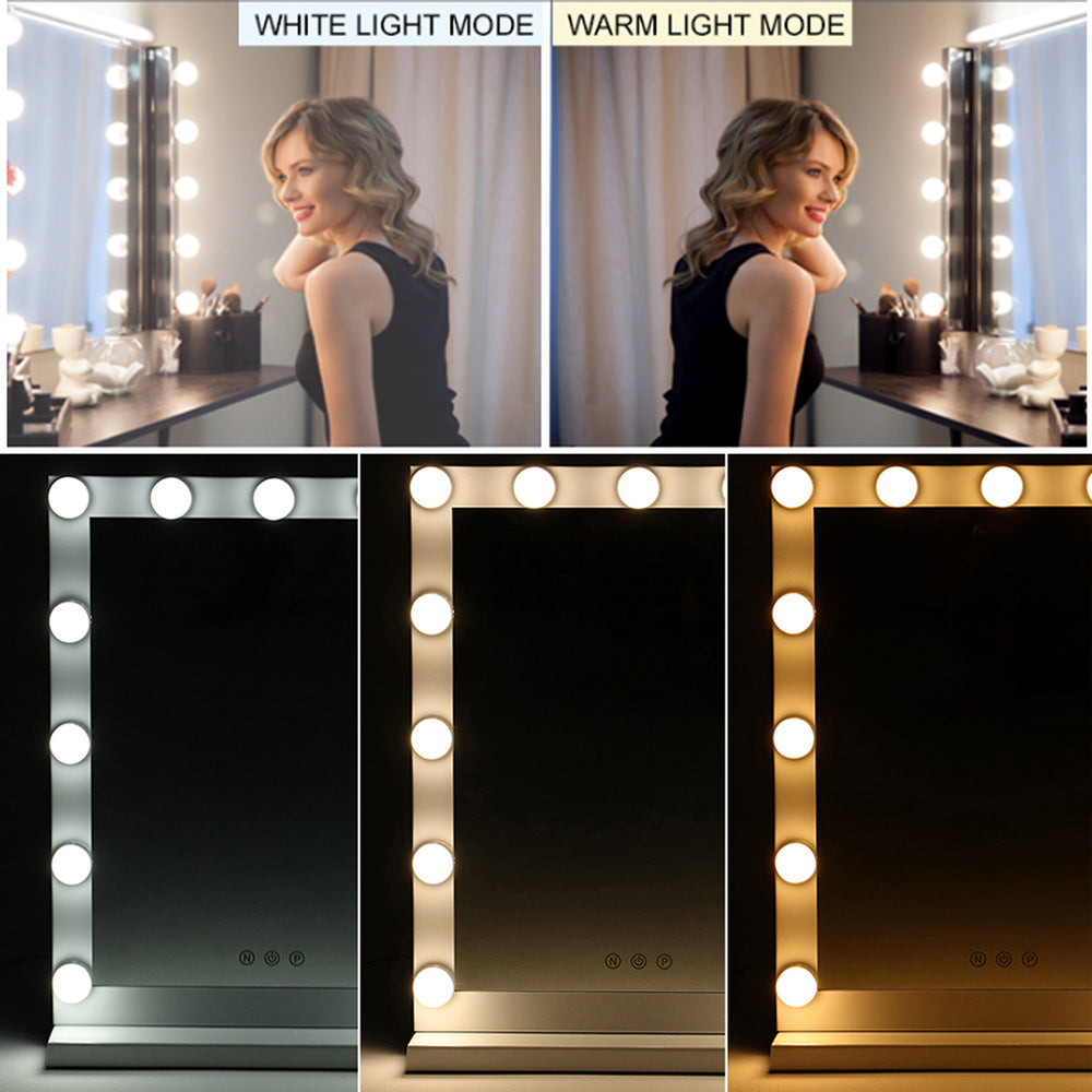Hollywood Style Lighted Rectangular Makeup Mirror