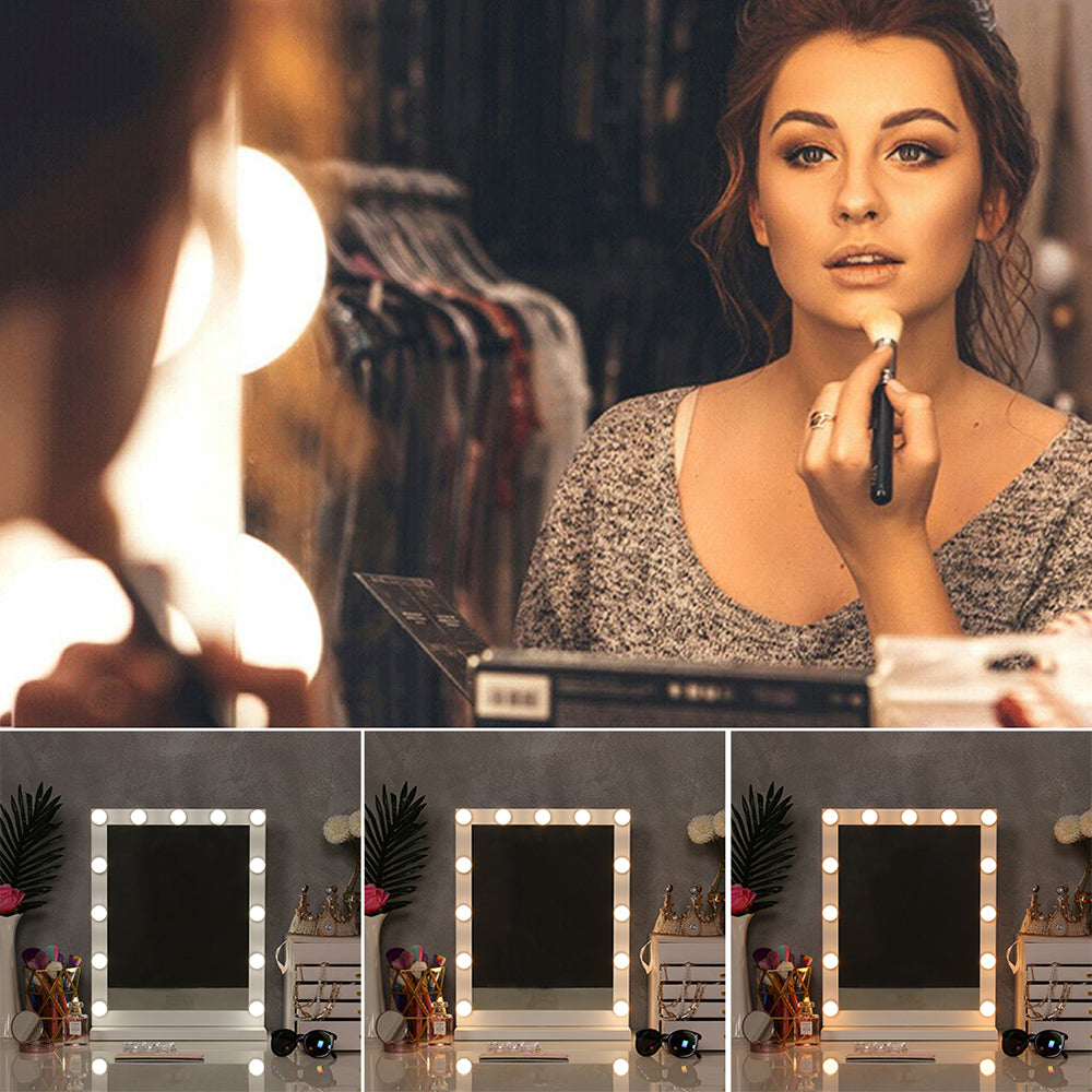 Hollywood Style Lighted Rectangular Makeup Mirror