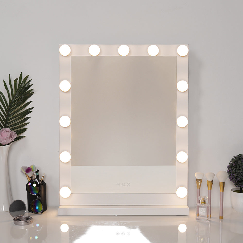 Hollywood Style Lighted Rectangular Makeup Mirror