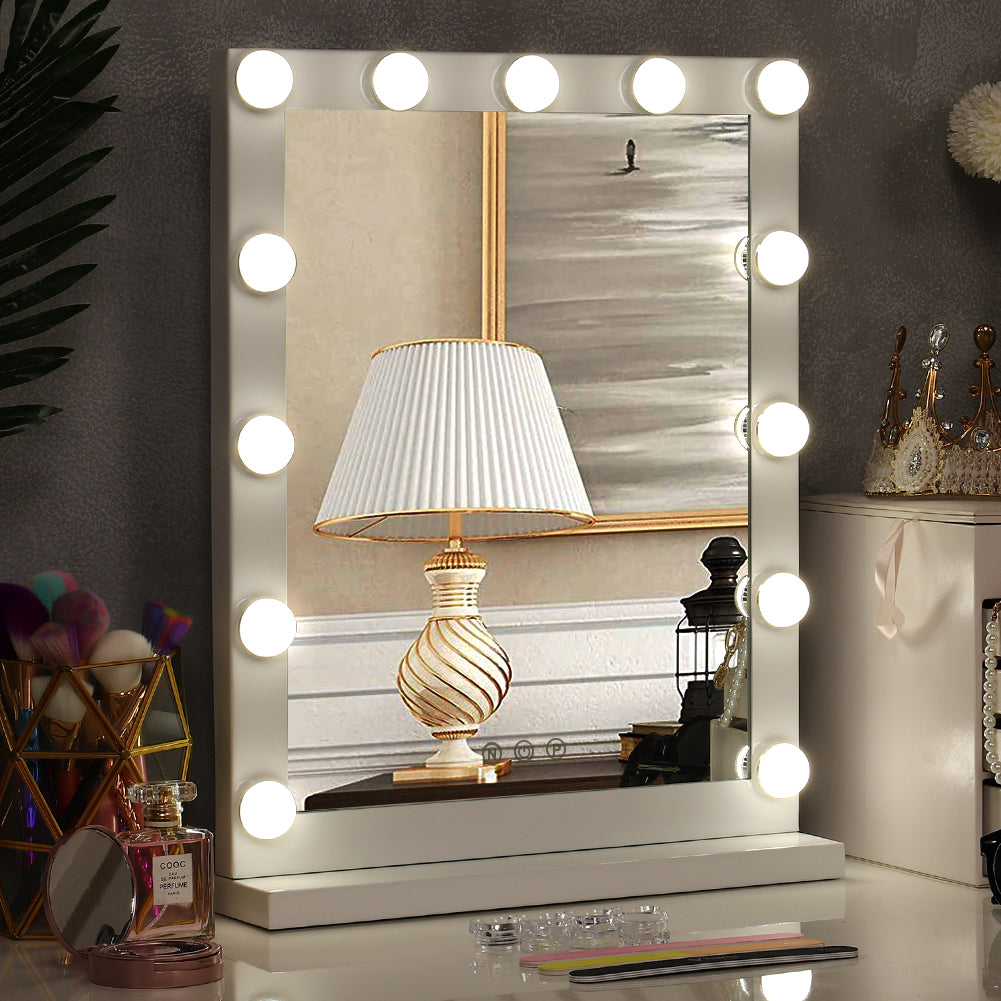 Hollywood Style Lighted Rectangular Makeup Mirror
