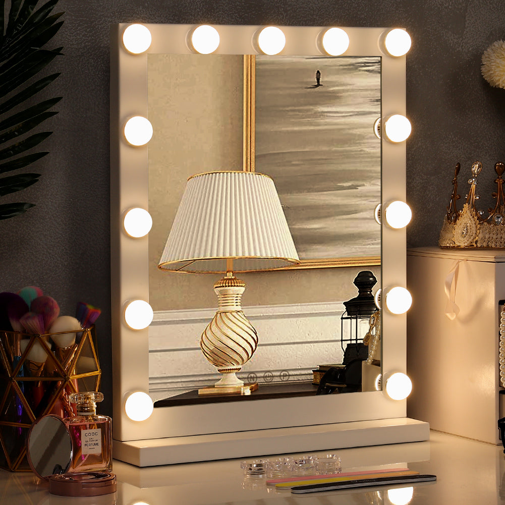 Hollywood Style Lighted Rectangular Makeup Mirror