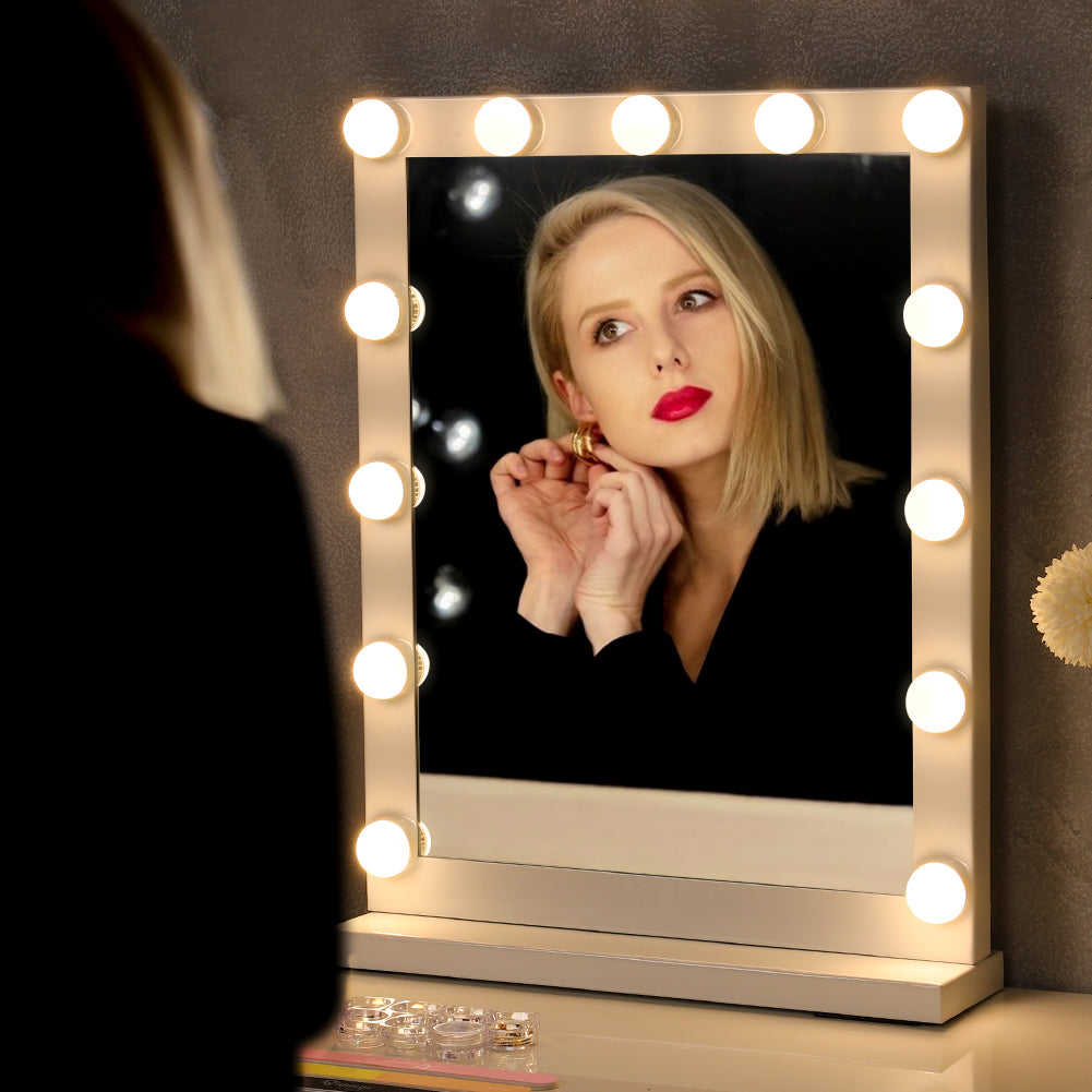 Hollywood Style Lighted Rectangular Makeup Mirror