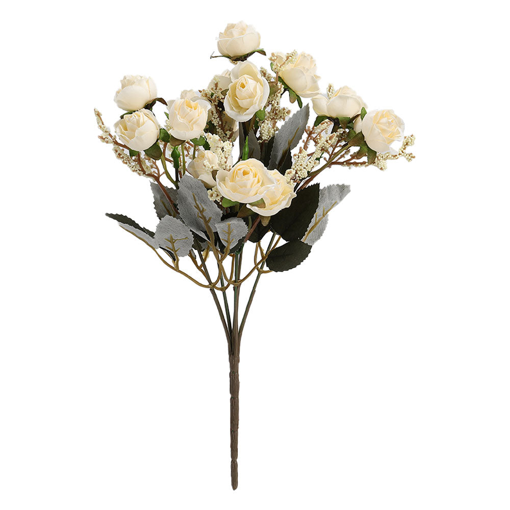 5 Branch 15 Heads Artificial Silk Rose Bouquet