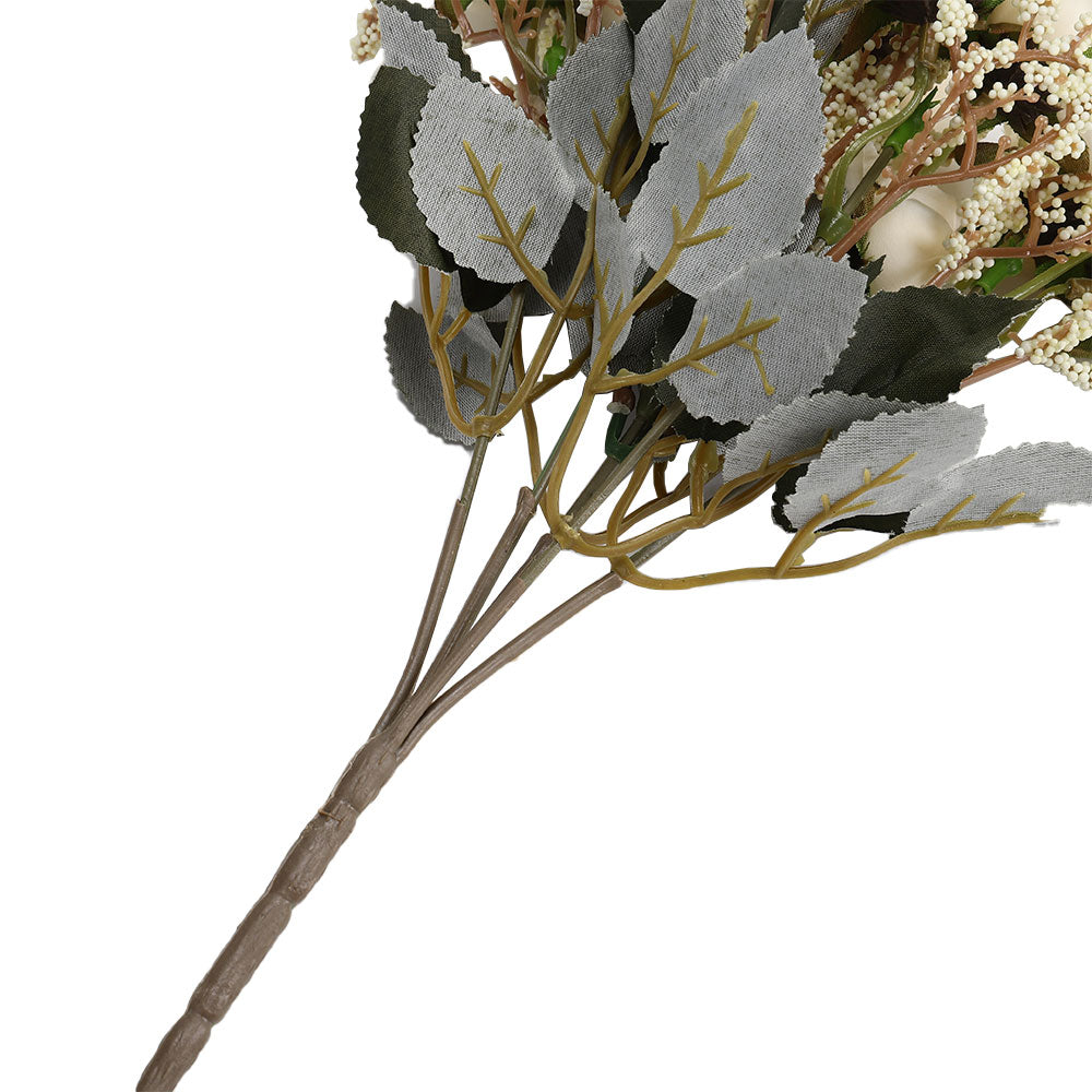 5 Branch 15 Heads Artificial Silk Rose Bouquet