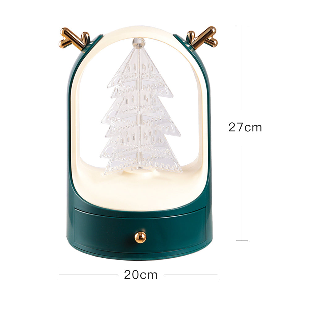 Christmas Tree Desktop Jewelry Display Holder with Drawer
