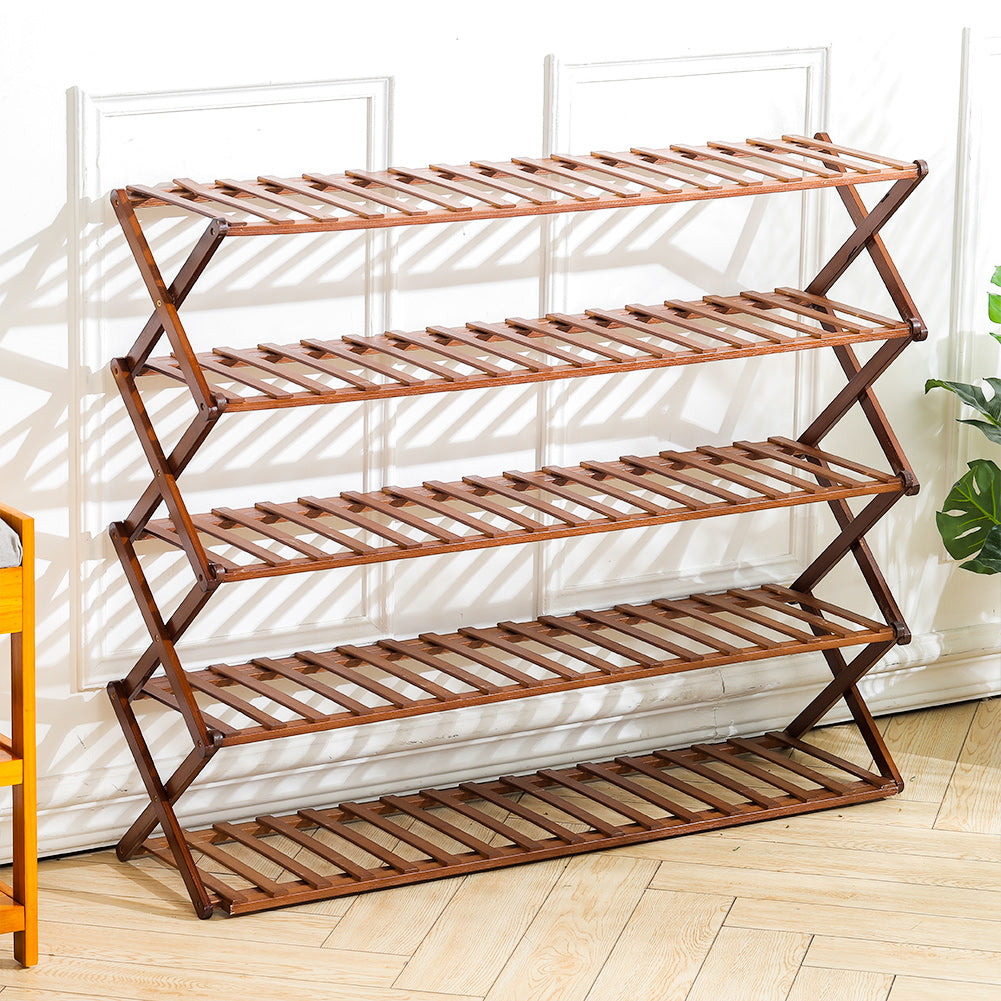 5-Tier Bamboo Flower Stand Rack Holder Multifunctional Storage Rack