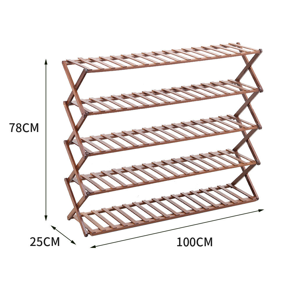 5-Tier Bamboo Flower Stand Rack Holder Multifunctional Storage Rack