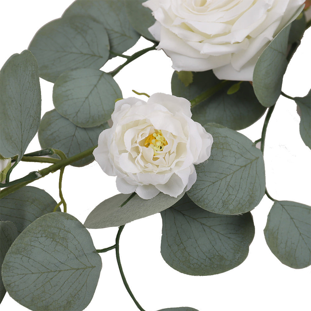 185cm Artificial Rose Eucalyptus Garland Vine Wall Hanging Wedding Arch Door Decor