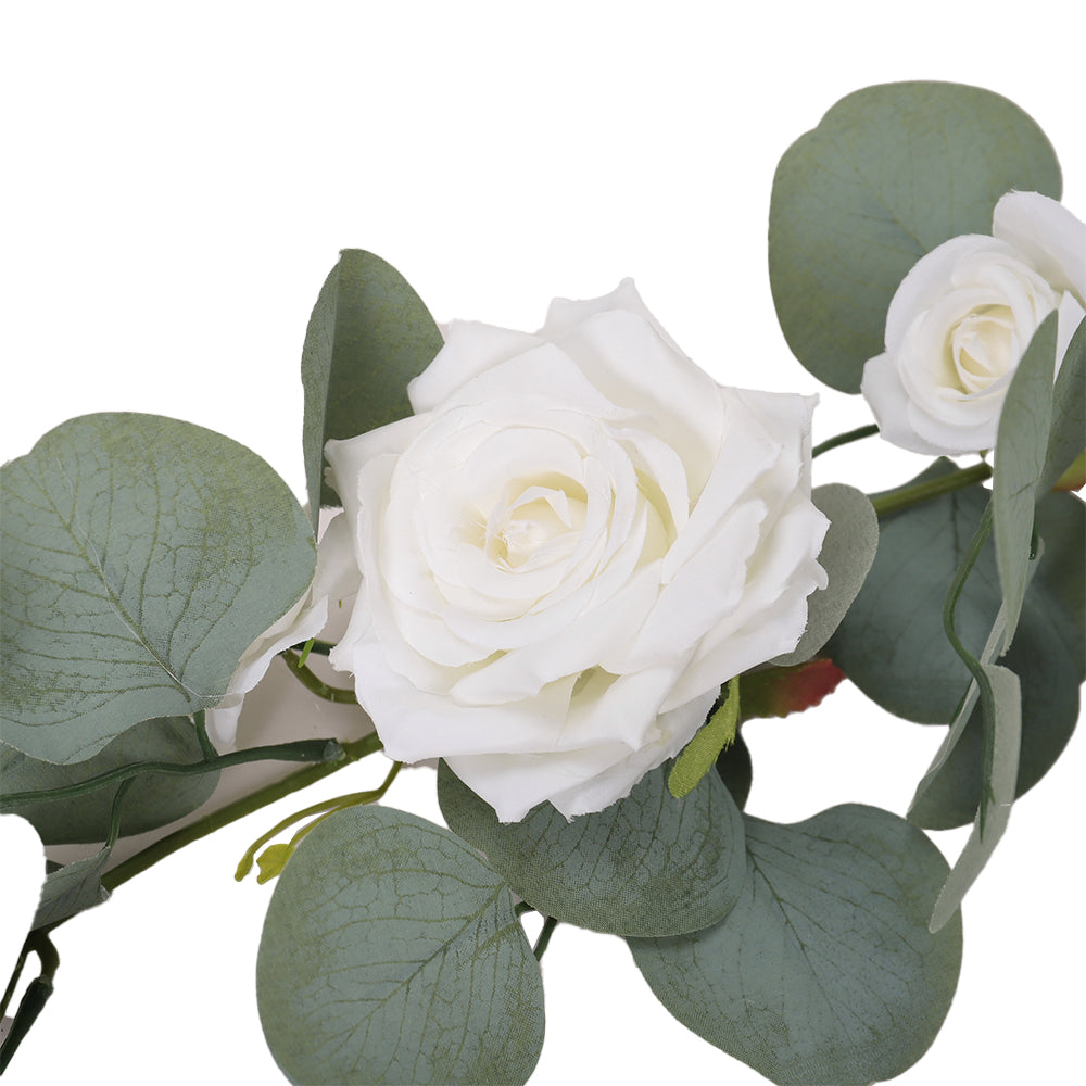 185cm Artificial Rose Eucalyptus Garland Vine Wall Hanging Wedding Arch Door Decor