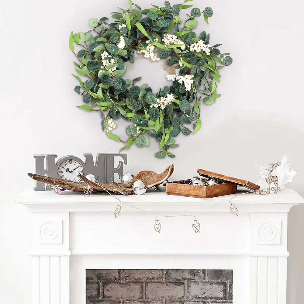 55CM Artificial Topiary Wreath Eucalyptus Leaf Door Hanging