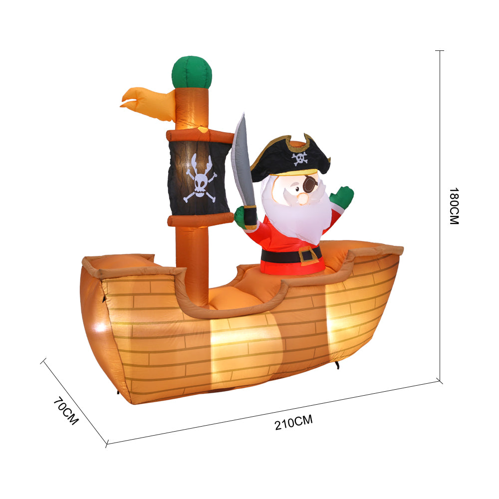1.8M Inflatable Pirate Santa for Christmas Decoration