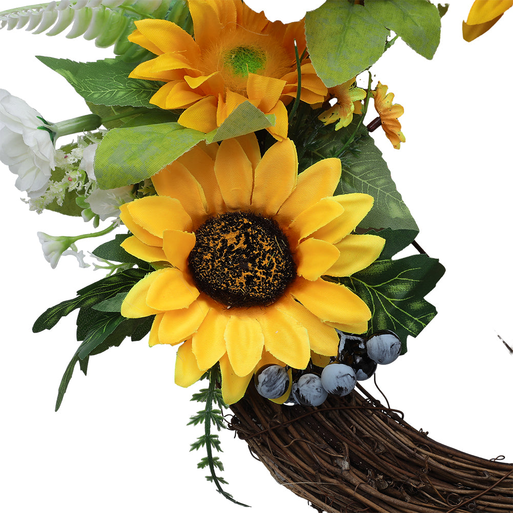 Artificial Sunflower Wreath Round Hanging Decoration