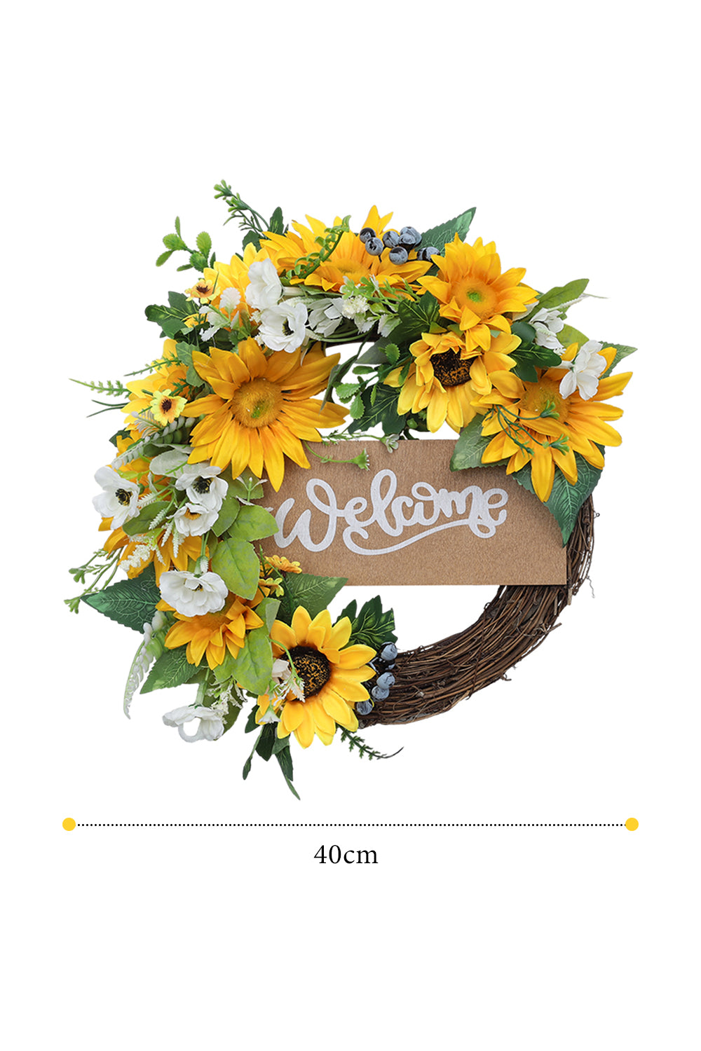 Artificial Sunflower Wreath Round Hanging Decoration