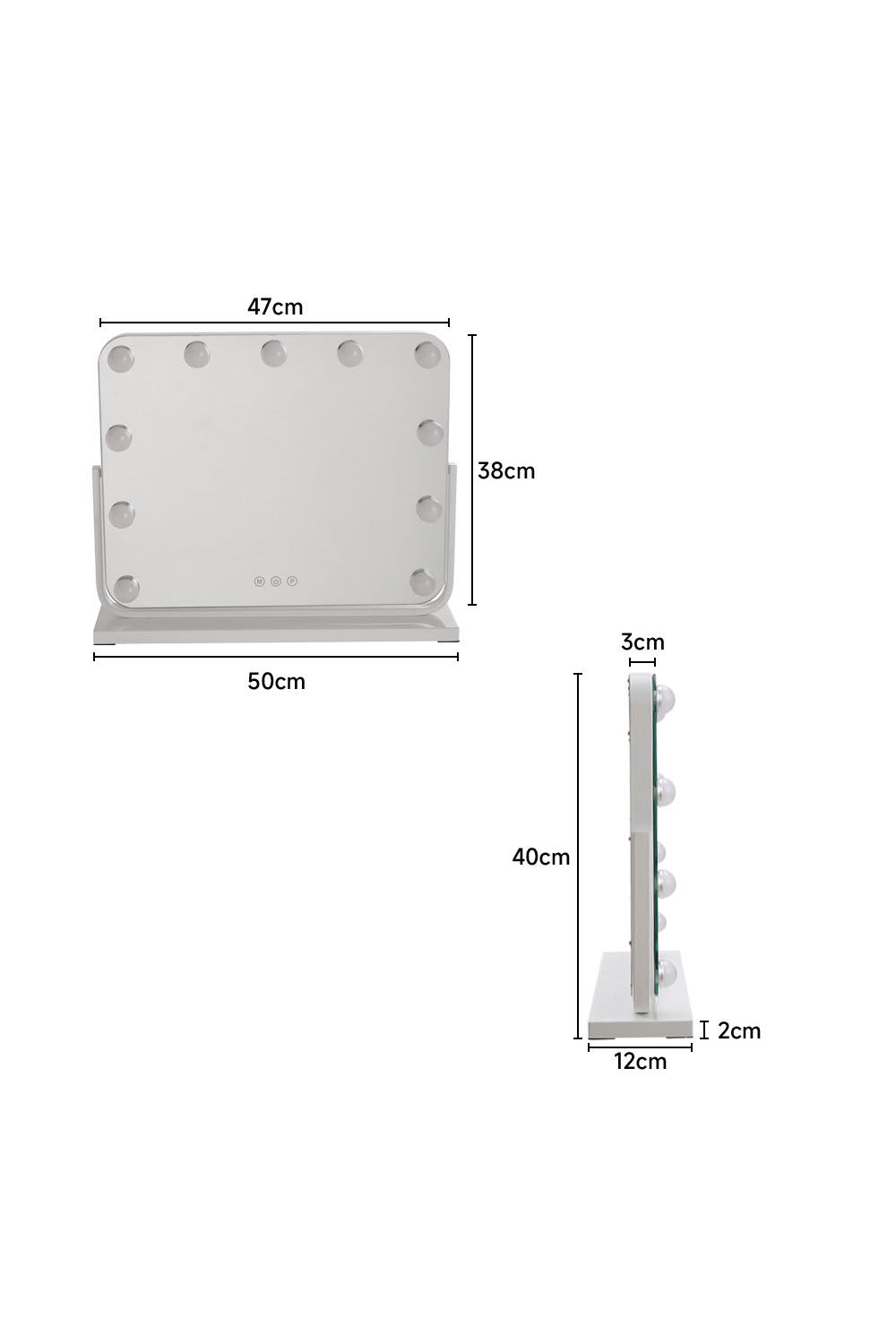 Sheonly Frameless Hollywood Vanity Mirror