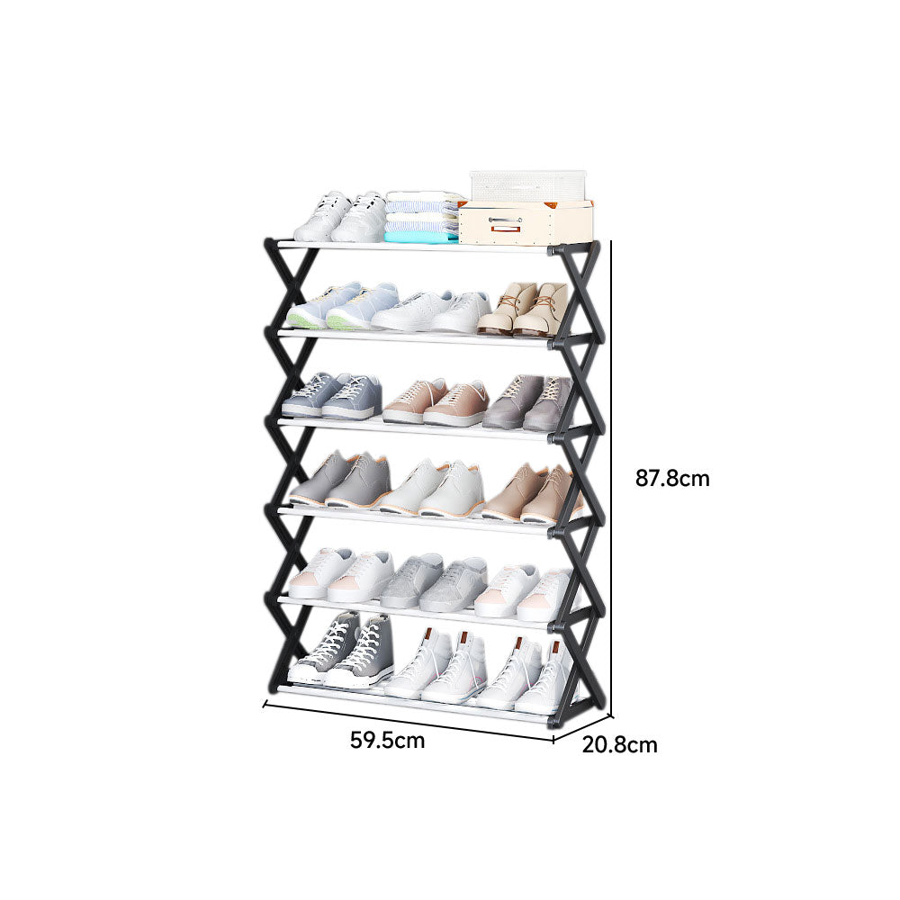 Foldable Multi-Tier Metal Shoe Rack