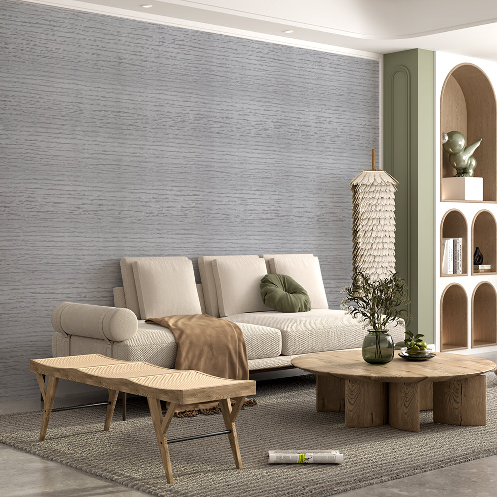Contemporary 3D Woodgrain Wallpaper, Off White