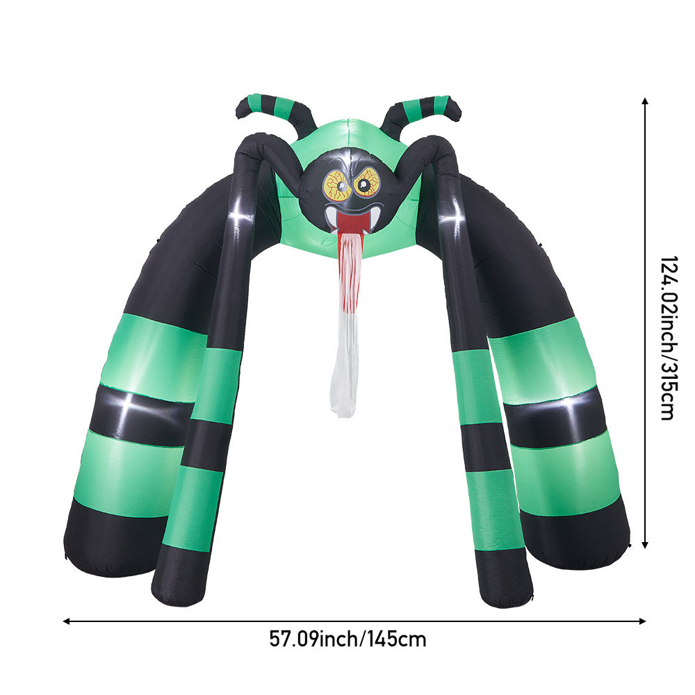 10ft Halloween Angry Spider Archway Inflatable with Build-In LED