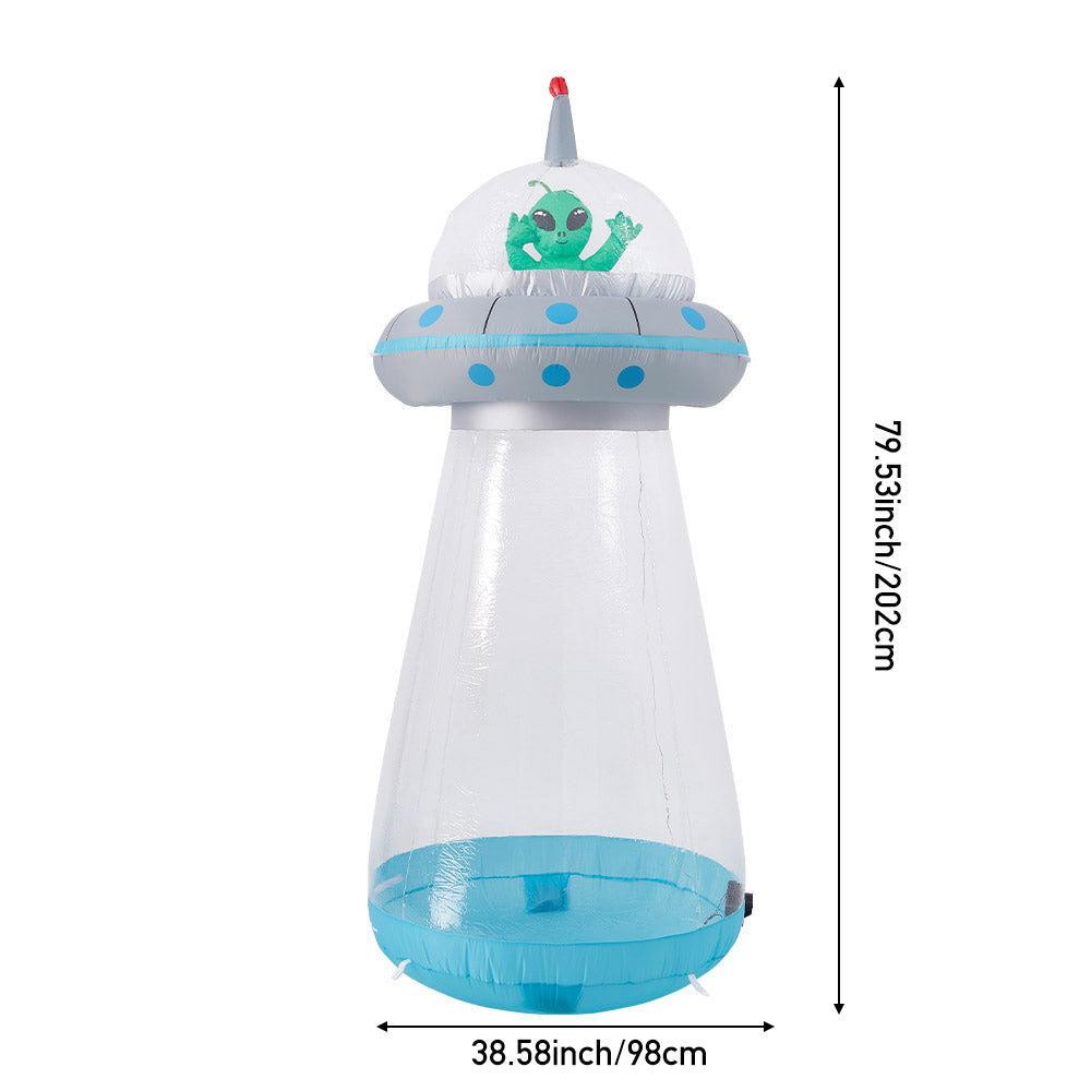 6ft Inflatable Halloween Enterable Giant UFO Decoration with Build-In LED