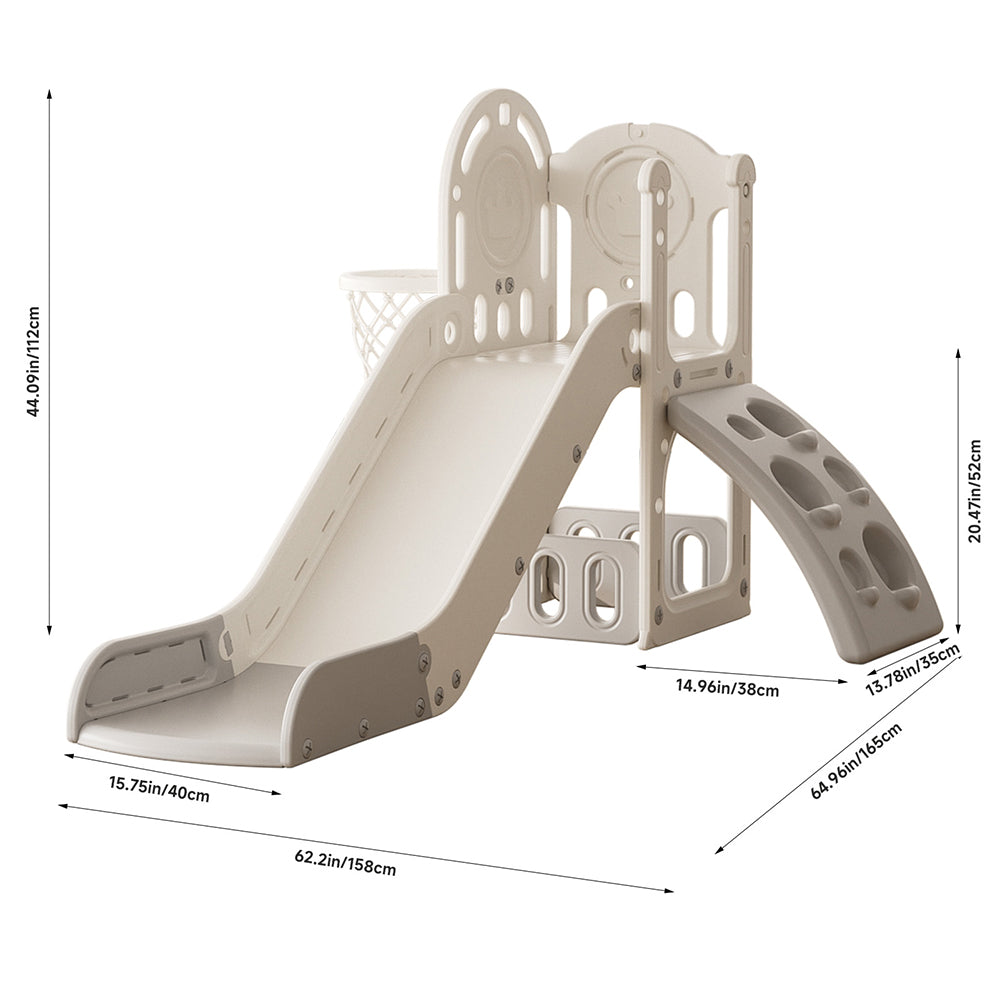 Toddler Slide Playset with Basketball Hoop and Climber