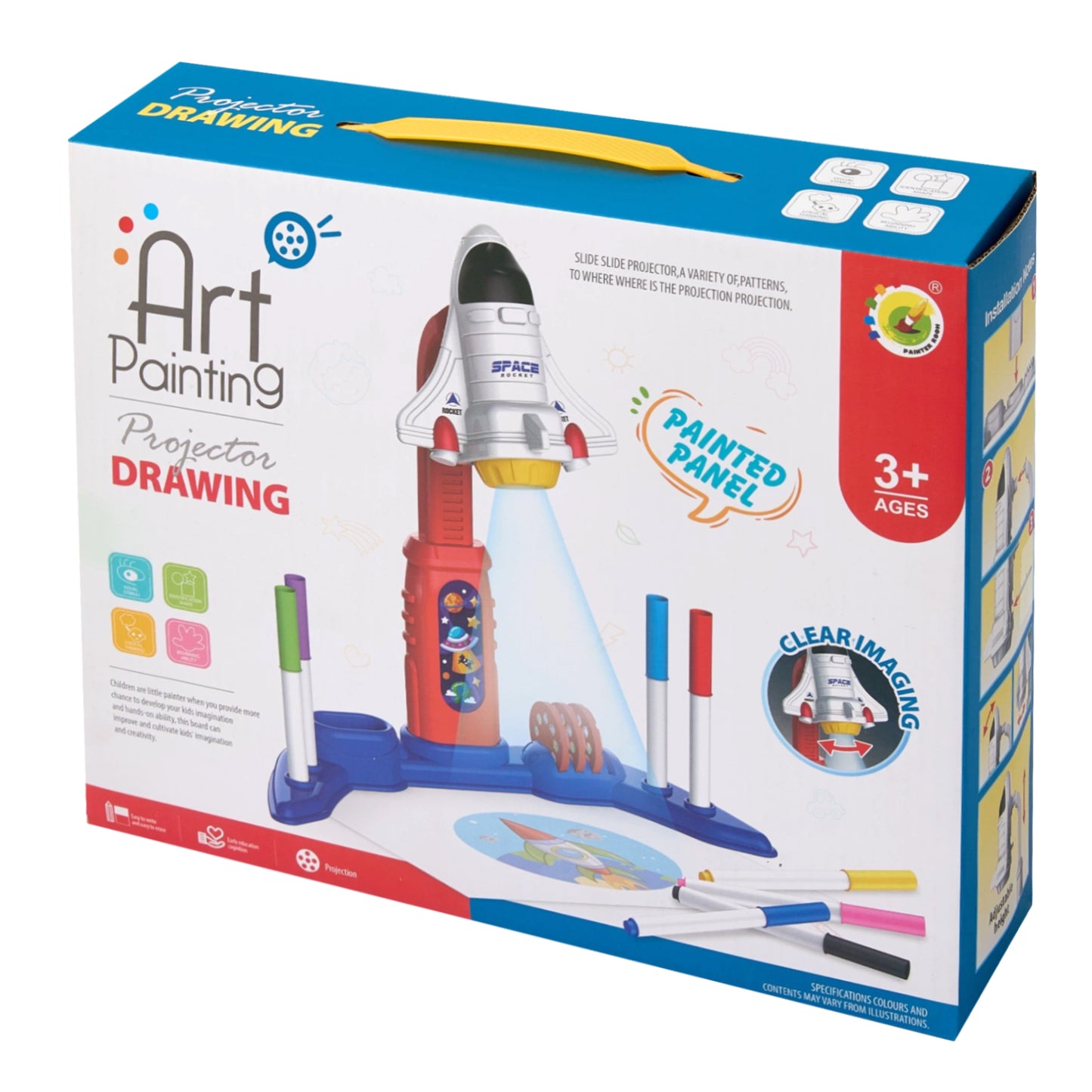32 Patterns Rocket-Themed Desktop Drawing Projector Kit for Kids
