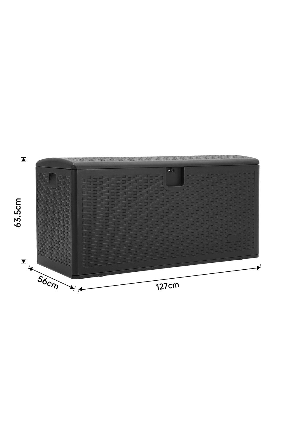 127CM Wide Lockable Waterproof Rattan Outdoor Storage Box