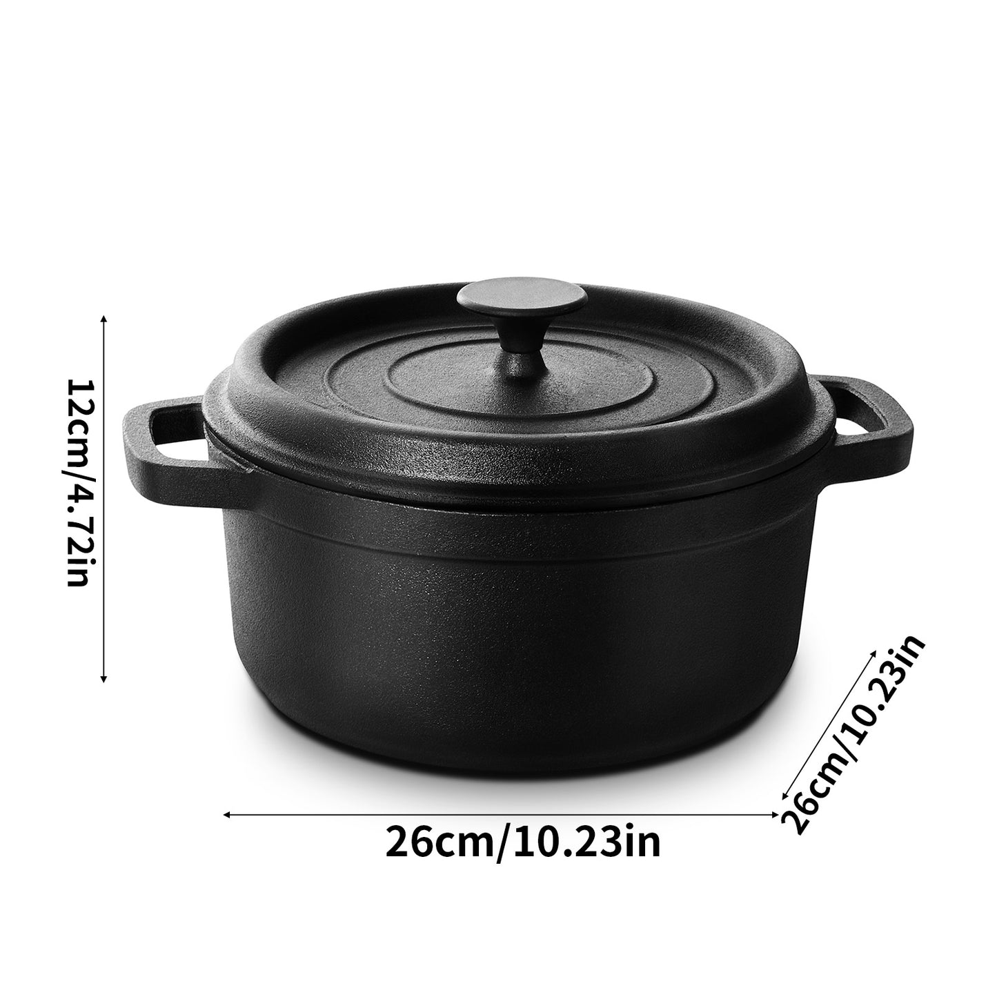 5L Pre-Seasoned Cast Iron Dutch Oven with Lid