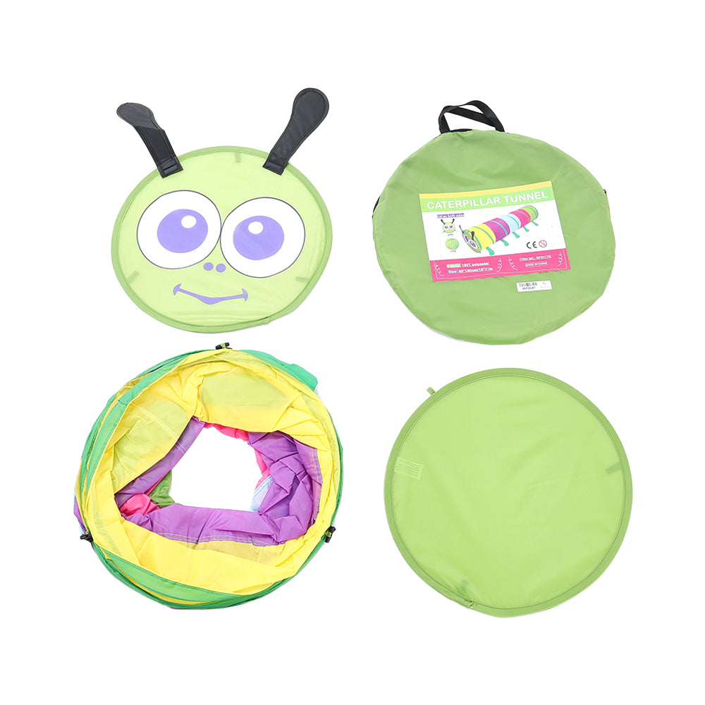 6FT Caterpillar Crawl Play Tunnel Pop-up for Kids Multicoloured