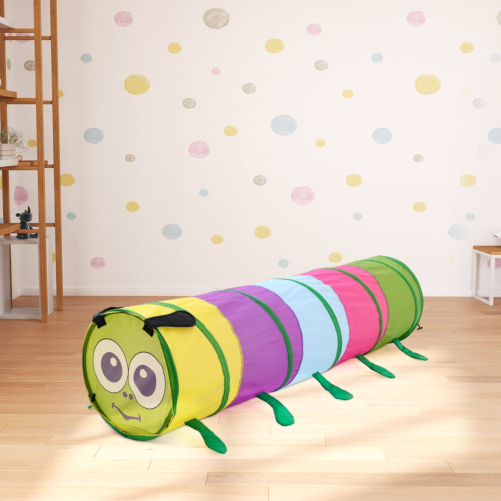 6FT Caterpillar Crawl Play Tunnel Pop-up for Kids Multicoloured