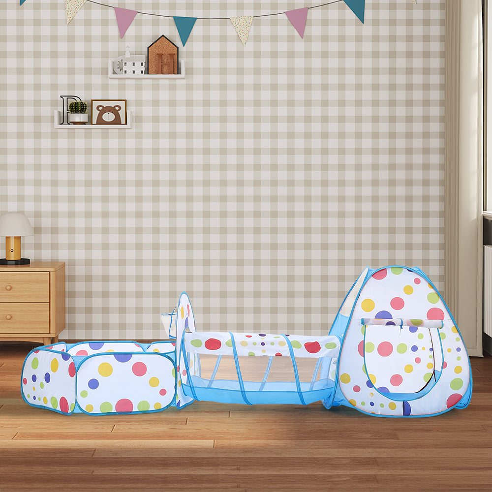 3-in-1 Play Tent Set for Kids Pop Up with Tunnel Ball Pit Playhouse