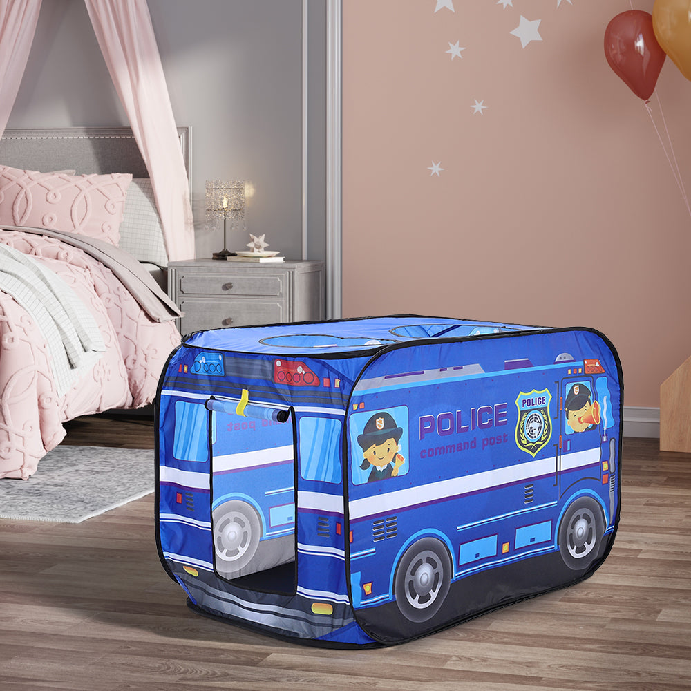 Police Truck Foldable Tent Pop Up Kids Playhouse
