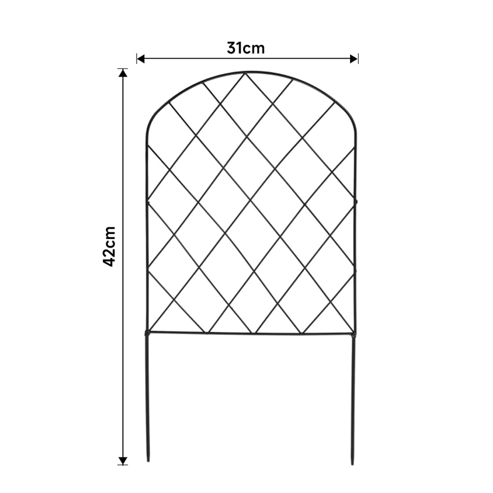 10Pcs Arched Top Iron Garden Fence
