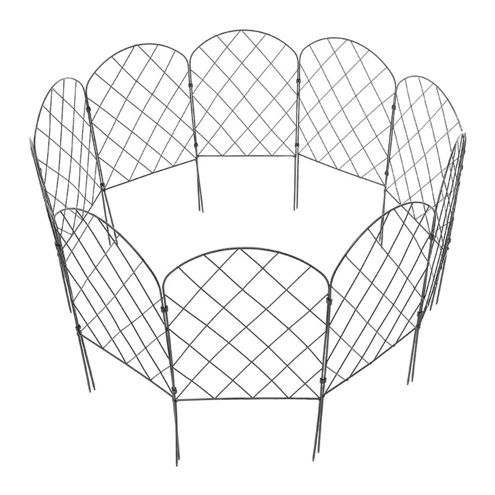10Pcs Arched Top Iron Garden Fence