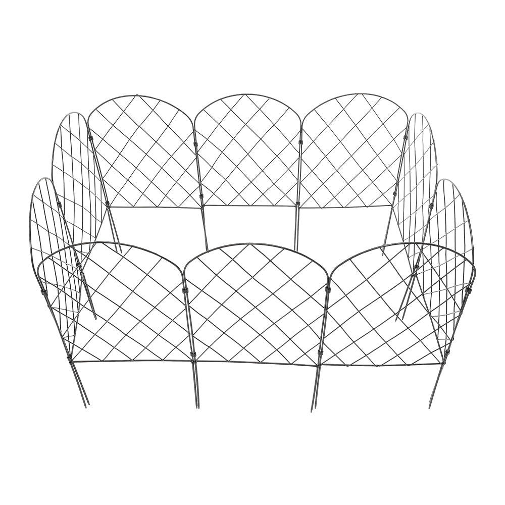 10Pcs Arched Top Iron Garden Fence