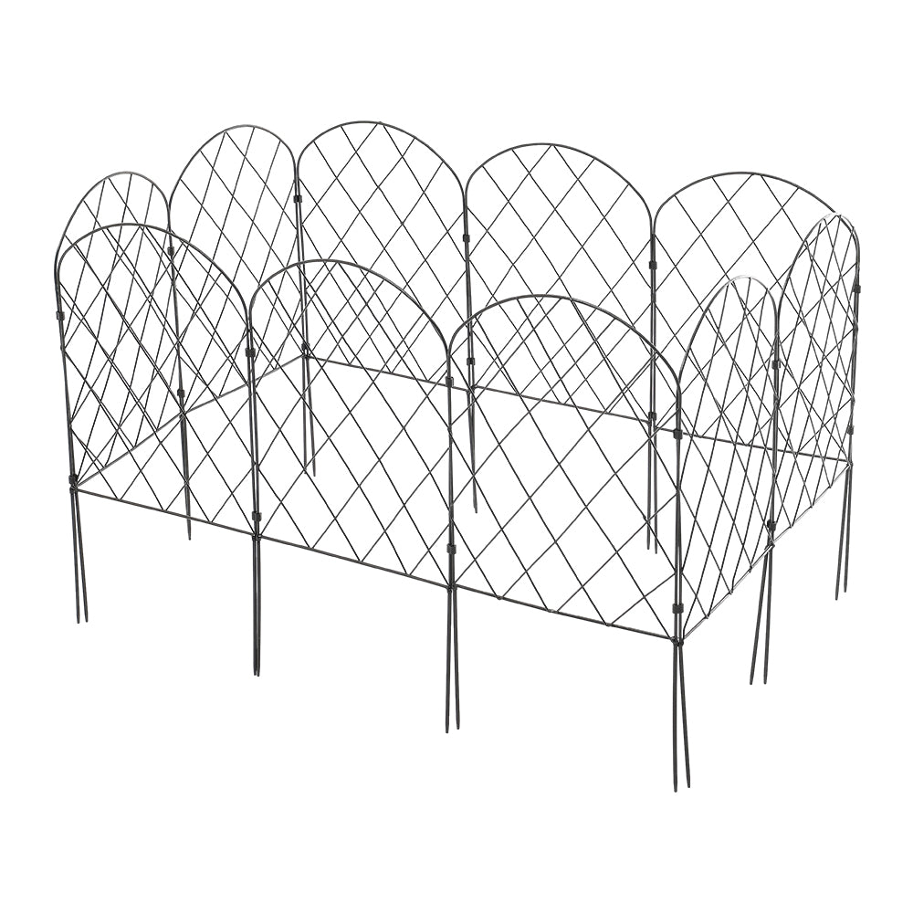 10Pcs Arched Top Iron Garden Fence
