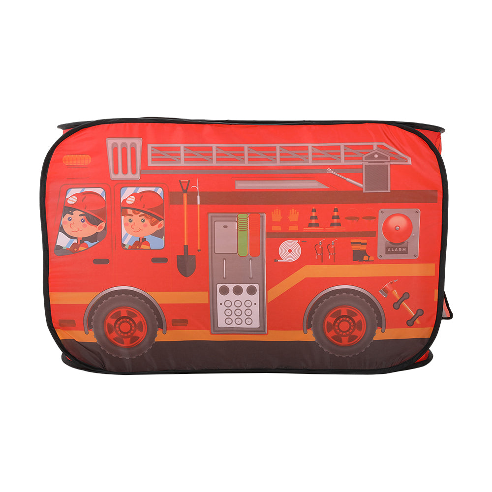 Fire Engine-Themed Play Tent with 2 Top Openings