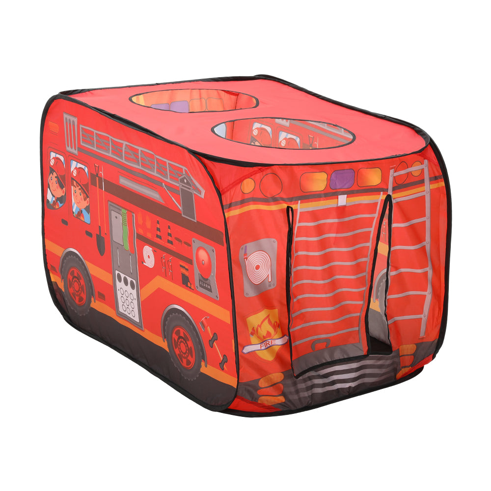 Fire Engine-Themed Play Tent with 2 Top Openings