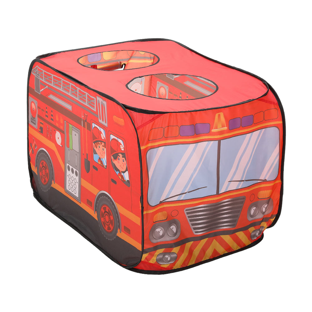 Fire Engine-Themed Play Tent with 2 Top Openings