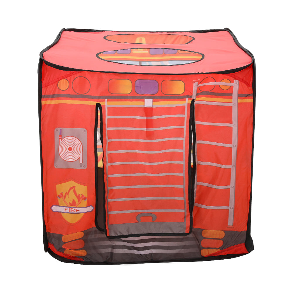 Fire Engine-Themed Play Tent with 2 Top Openings